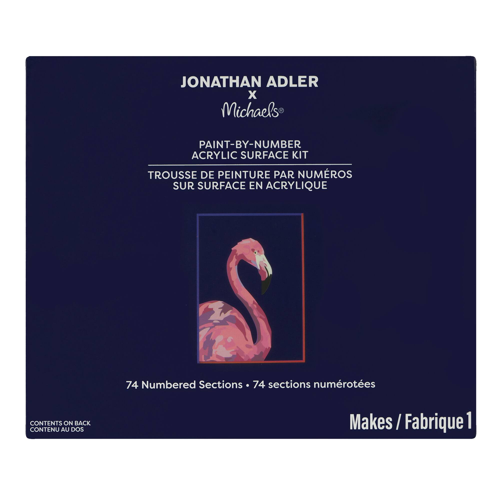 Jonathan Adler x Michaels 5" x 7" Flamingo Paint-By-Number Acrylic Surface Kit